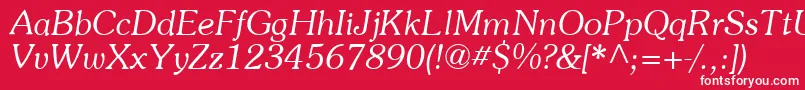 SouvenirItalic Font – White Fonts on Red Background