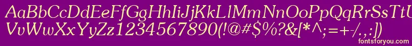 SouvenirItalic Font – Yellow Fonts on Purple Background