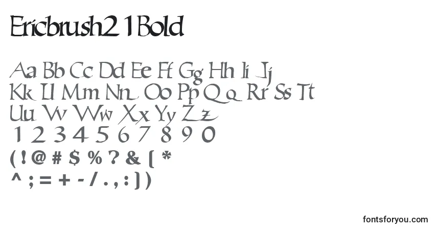 Ericbrush21Boldフォント–アルファベット、数字、特殊文字