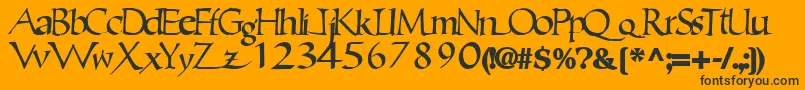 Ericbrush21Bold-fontti – mustat fontit oranssilla taustalla