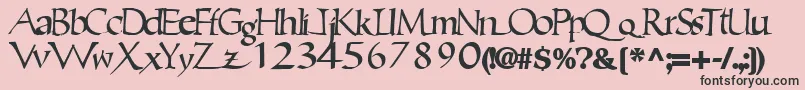 フォントEricbrush21Bold – ピンクの背景に黒い文字
