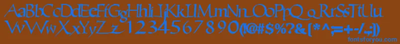 Ericbrush21Bold Font – Blue Fonts on Brown Background