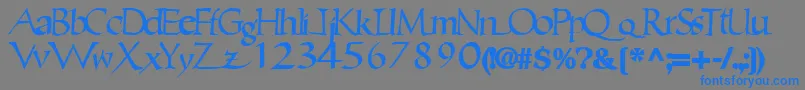 フォントEricbrush21Bold – 灰色の背景に青い文字
