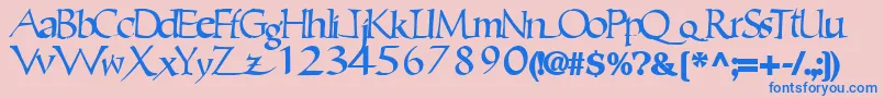 Шрифт Ericbrush21Bold – синие шрифты на розовом фоне