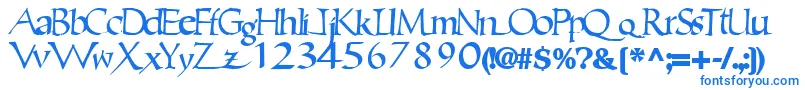 Шрифт Ericbrush21Bold – синие шрифты на белом фоне