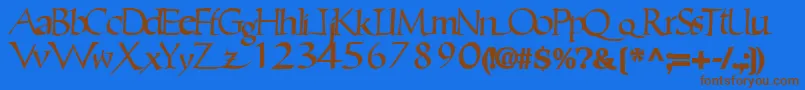 Шрифт Ericbrush21Bold – коричневые шрифты на синем фоне