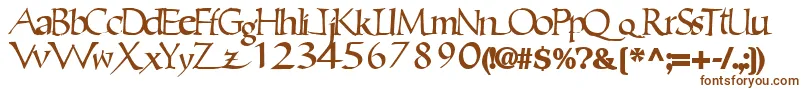 Шрифт Ericbrush21Bold – коричневые шрифты на белом фоне