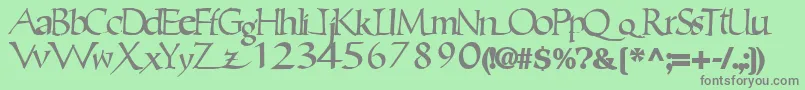 フォントEricbrush21Bold – 緑の背景に灰色の文字