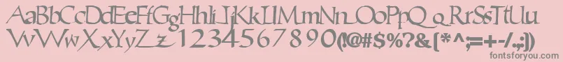 Czcionka Ericbrush21Bold – szare czcionki na różowym tle