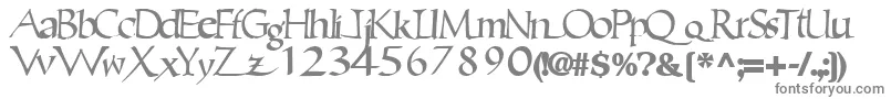 Czcionka Ericbrush21Bold – szare czcionki na białym tle