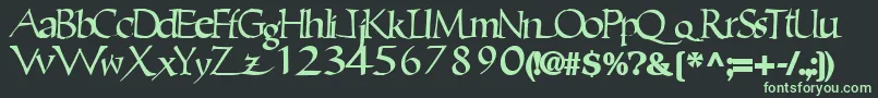 Ericbrush21Bold-fontti – vihreät fontit mustalla taustalla