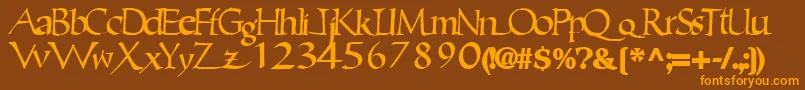 Ericbrush21Bold Font – Orange Fonts on Brown Background