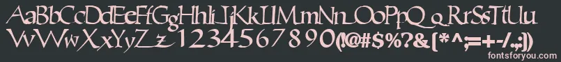 Ericbrush21Bold-fontti – vaaleanpunaiset fontit mustalla taustalla