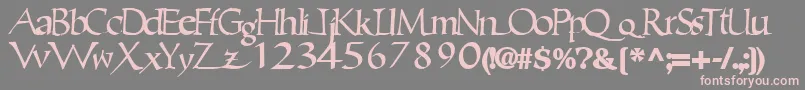 Ericbrush21Bold-fontti – vaaleanpunaiset fontit harmaalla taustalla
