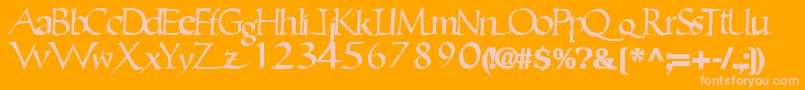 Ericbrush21Bold Font – Pink Fonts on Orange Background
