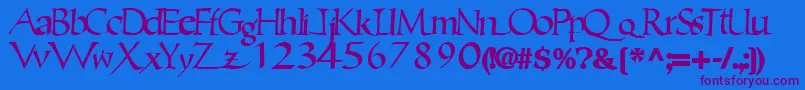 Шрифт Ericbrush21Bold – фиолетовые шрифты на синем фоне