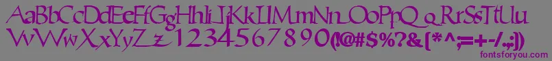 Ericbrush21Bold Font – Purple Fonts on Gray Background