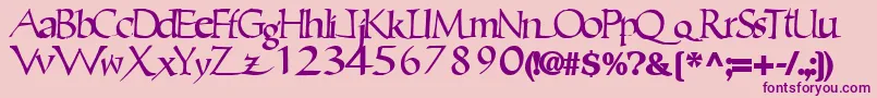 Ericbrush21Bold Font – Purple Fonts on Pink Background