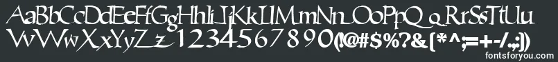 Ericbrush21Bold-fontti – valkoiset fontit mustalla taustalla