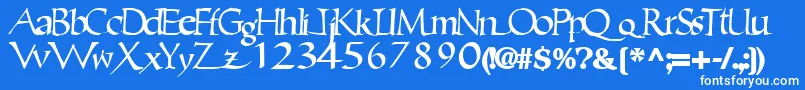 Шрифт Ericbrush21Bold – белые шрифты на синем фоне