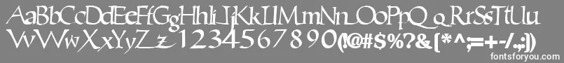 Ericbrush21Bold-Schriftart – Weiße Schriften auf grauem Hintergrund