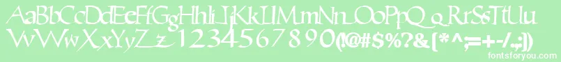 Ericbrush21Bold-fontti – valkoiset fontit vihreällä taustalla
