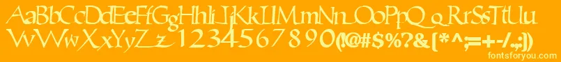Шрифт Ericbrush21Bold – жёлтые шрифты на оранжевом фоне