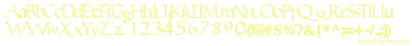 Ericbrush21Bold-fontti – keltaiset fontit valkoisella taustalla