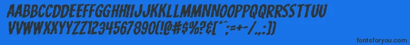 Шрифт Carnivalcorpseexpandrotal – чёрные шрифты на синем фоне