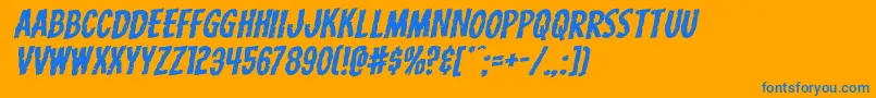 Carnivalcorpseexpandrotal Font – Blue Fonts on Orange Background