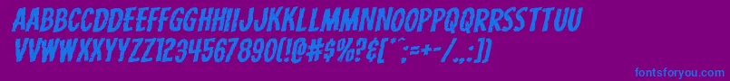 Шрифт Carnivalcorpseexpandrotal – синие шрифты на фиолетовом фоне