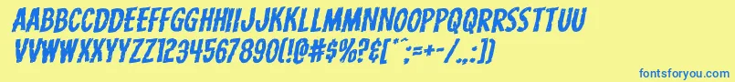 Carnivalcorpseexpandrotal Font – Blue Fonts on Yellow Background