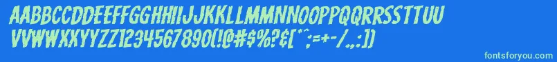 Carnivalcorpseexpandrotal Font – Green Fonts on Blue Background