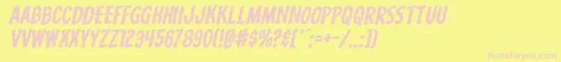 Carnivalcorpseexpandrotal Font – Pink Fonts on Yellow Background