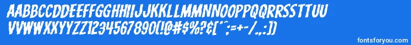 Carnivalcorpseexpandrotal Font – White Fonts on Blue Background