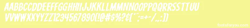 Carnivalcorpseexpandrotal Font – White Fonts on Yellow Background
