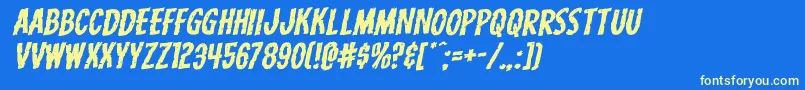 Carnivalcorpseexpandrotal Font – Yellow Fonts on Blue Background