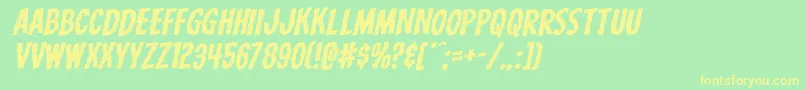 Carnivalcorpseexpandrotal Font – Yellow Fonts on Green Background