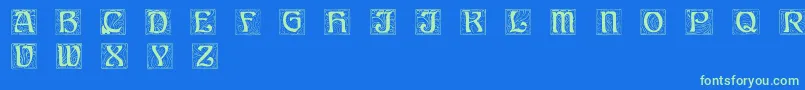 Czcionka Ann Stone – zielone czcionki na niebieskim tle