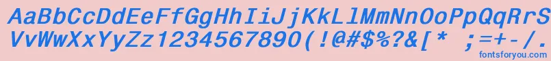 Monospace821BoldItalic Font – Blue Fonts on Pink Background