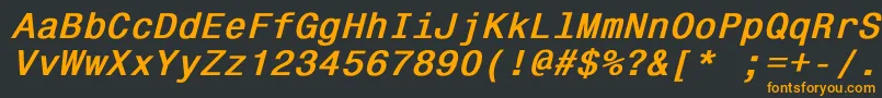 Monospace821BoldItalic Font – Orange Fonts on Black Background