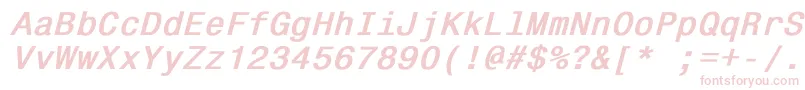 Monospace821BoldItalic Font – Pink Fonts on White Background