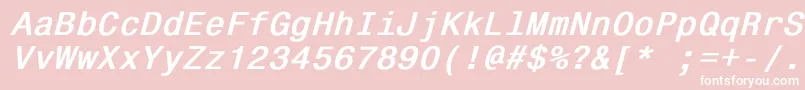 Monospace821BoldItalic Font – White Fonts on Pink Background