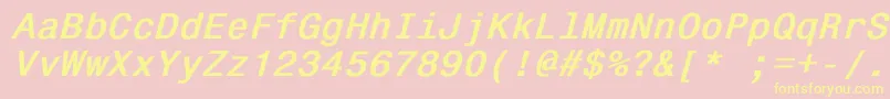 Monospace821BoldItalic Font – Yellow Fonts on Pink Background