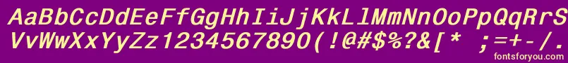 フォントMonospace821BoldItalic – 紫の背景に黄色のフォント