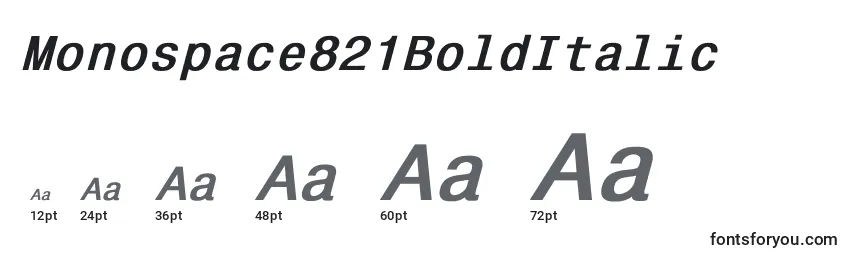 Размеры шрифта Monospace821BoldItalic