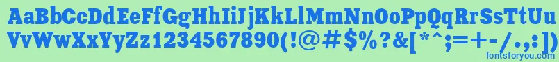 Xeniacondensedc Font – Blue Fonts on Green Background