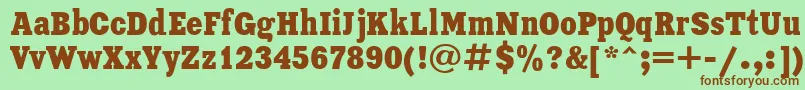 Xeniacondensedc Font – Brown Fonts on Green Background