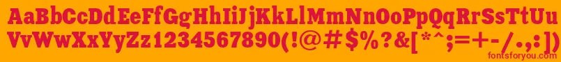 Xeniacondensedc Font – Red Fonts on Orange Background