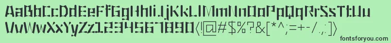 フォントOrigami – 緑の背景に黒い文字